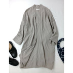 evam eva vie エヴァムエヴァ ヴィー cotton linen robe コットン リネン ローブ ロング カーディガン 羽織 グレージュ【中古】