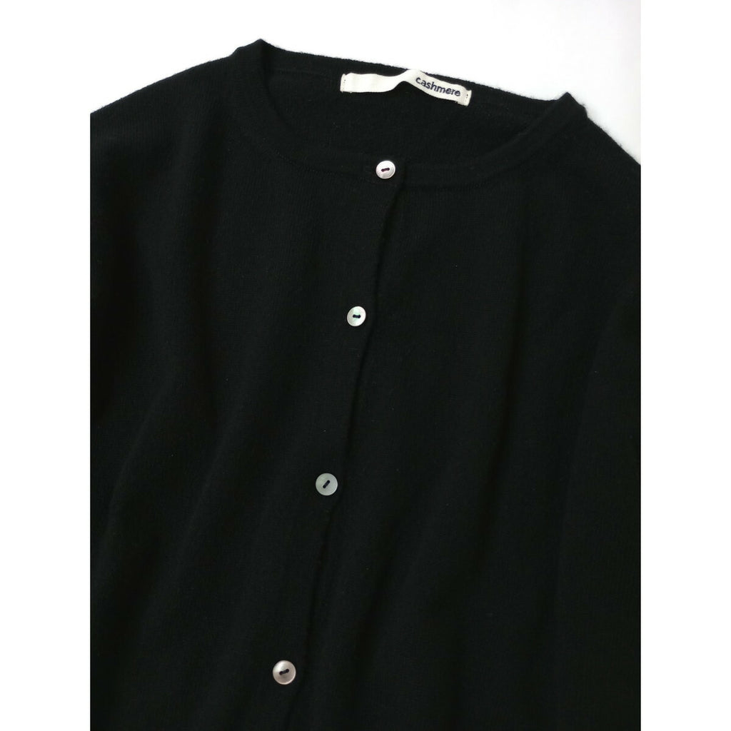 evam eva エヴァムエヴァ ハイゲージ アラシャン カシミヤ ニット カーディガン 黒 ブラック 2 (12M＋1744)【中古】