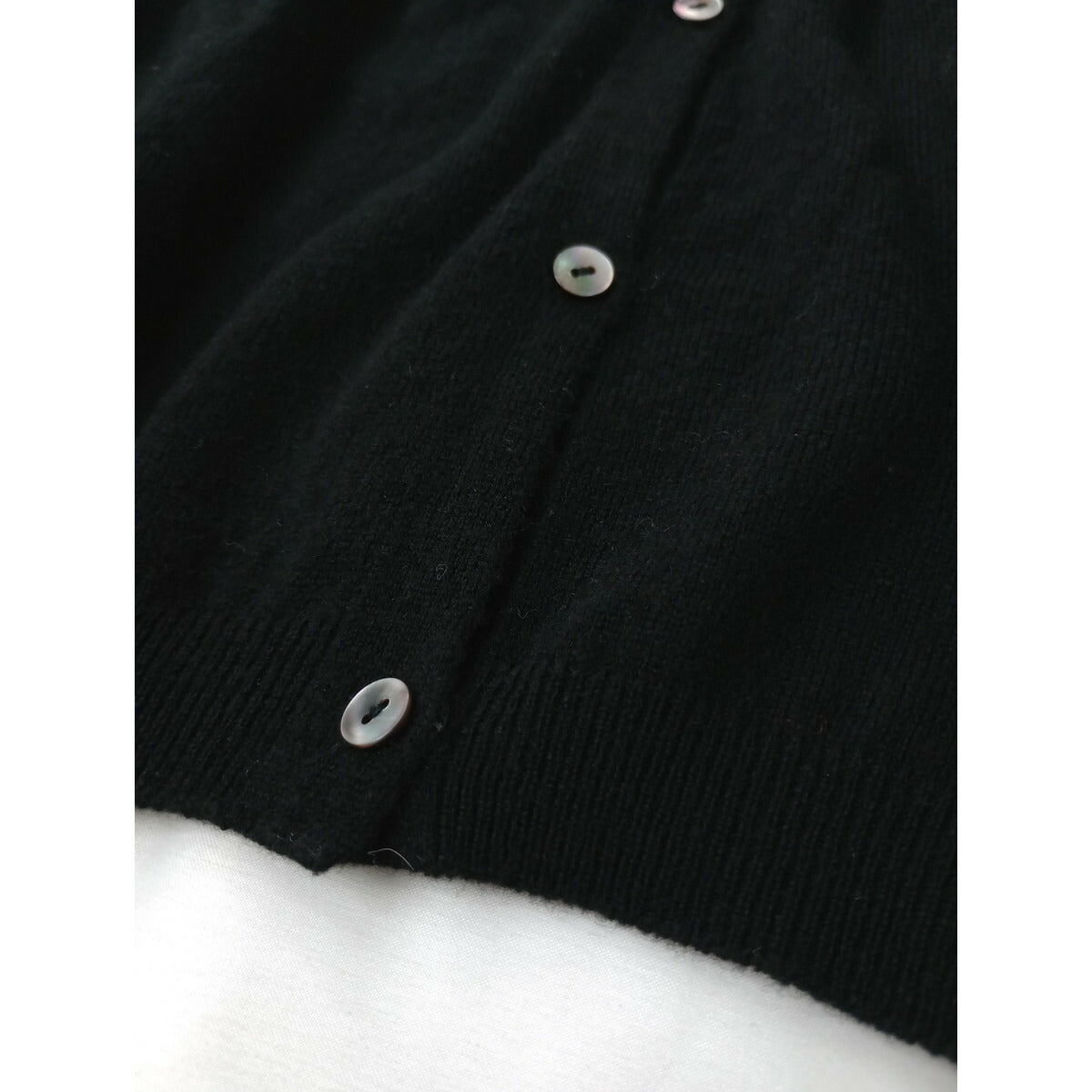 evam eva エヴァムエヴァ ハイゲージ アラシャン カシミヤ ニット カーディガン 黒 ブラック 2 (12M＋1744)【中古】