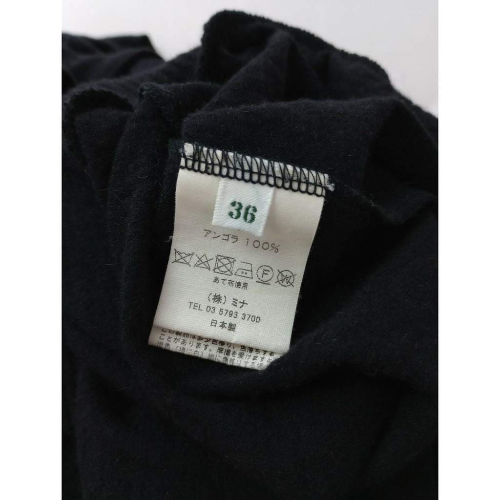 mina perhonen ミナペルホネン cozy アンゴラ 100％ ニット カーディガン黒 ブラック 36【中古】