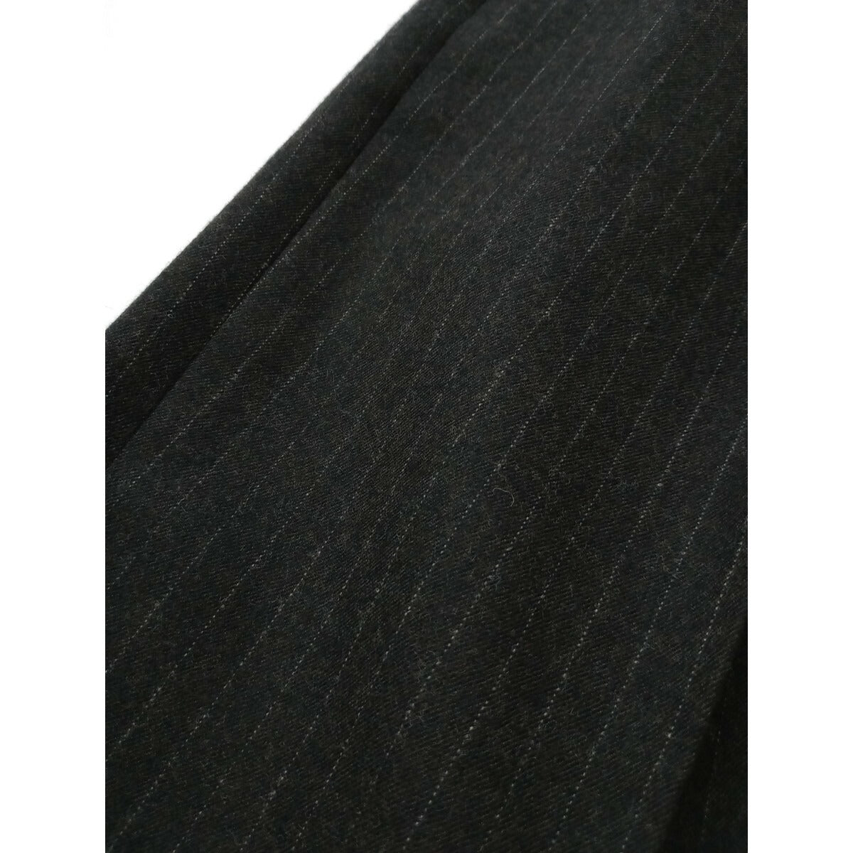 MARGARET HOWELL マーガレットハウエル ウール 毛 100％ ストライプ ストライプ タック パンツ ダークグレー 2 (12M＋1741)【中古】
