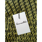 新品 SARA MALLIKA サラマリカ GEOMETRIC PATTERN DRESS 総柄 半袖 ロング ワンピース 黒 ブラック グリーンイエロー (17M＋3532)