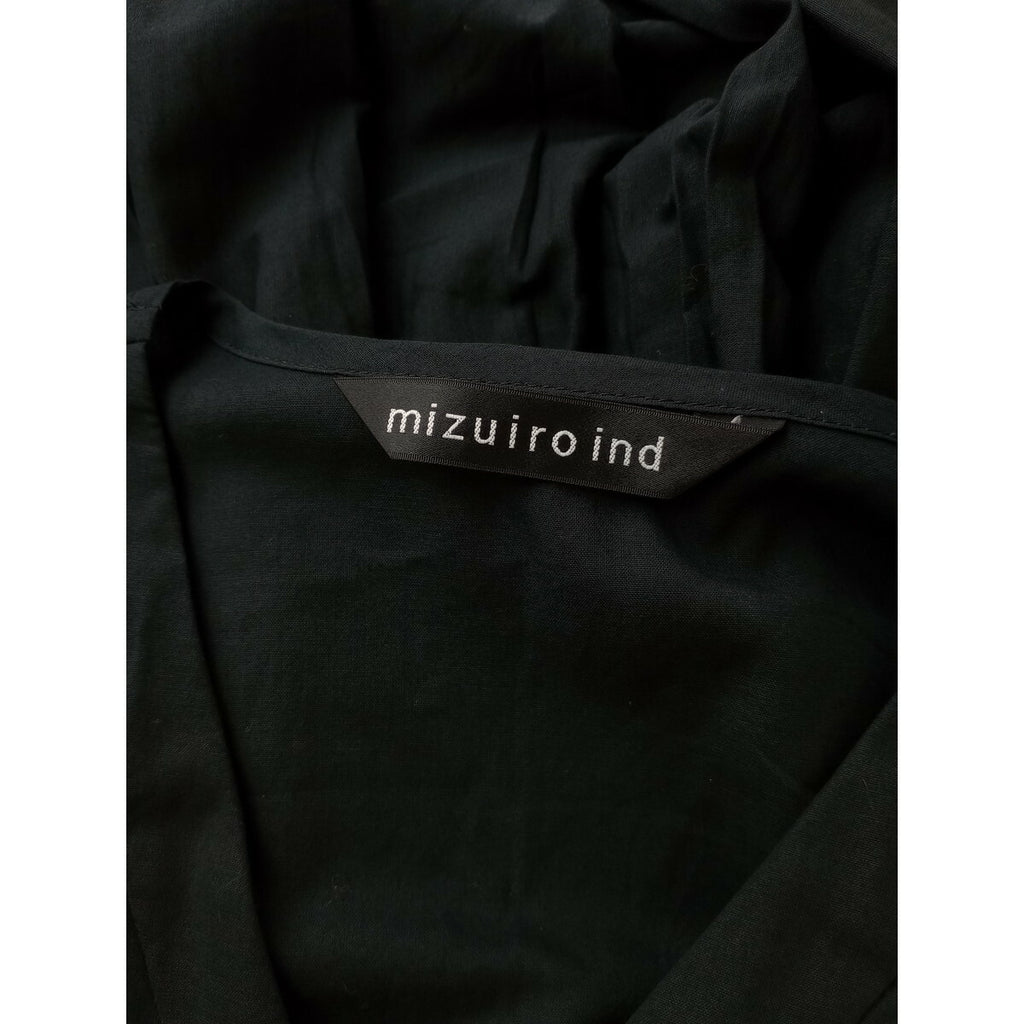 mizuiro ind ミズイロインド コットン 綿 100％ シアー ギャザー ロング ワンピース ドレス 黒 ブラック【中古】