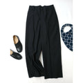 MARGARET HOWELL × FOX BROTHERS マーガレットハウエル STRIPE WOOL TROUSERSストライプ ウール 毛 100％ トラウザーパンツ 黒 ブラック 3【中古】