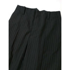 MARGARET HOWELL × FOX BROTHERS マーガレットハウエル STRIPE WOOL TROUSERSストライプ ウール 毛 100％ トラウザーパンツ 黒 ブラック 3【中古】