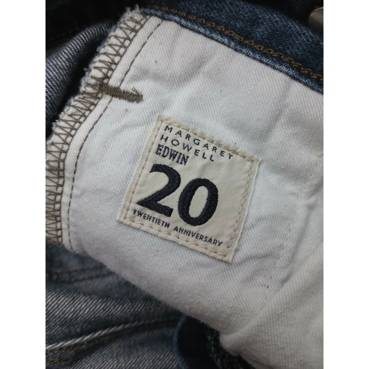 MARGARETHOWELL × EDWIN マーガレットハウエル エドウィン 20周年モデル コットン 綿 100％ デニム パンツ ネイビー 29×29【中古】