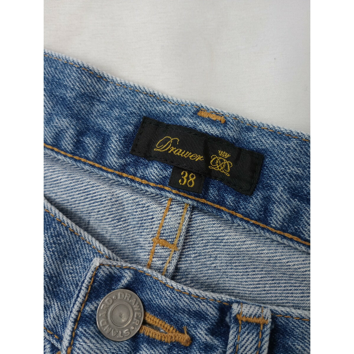 Drawer ドゥロワー ブリーチ 5ポケット デニム パンツ ブルー 38【中古】