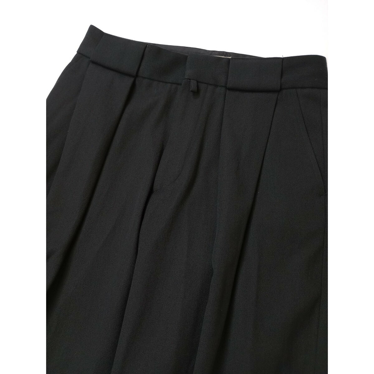 MARGARET HOWELL マーガレットハウエル WOOL COTTON TROUSERS ウール コットン トラウザーズ パンツ 2 黒 ブラック【中古】
