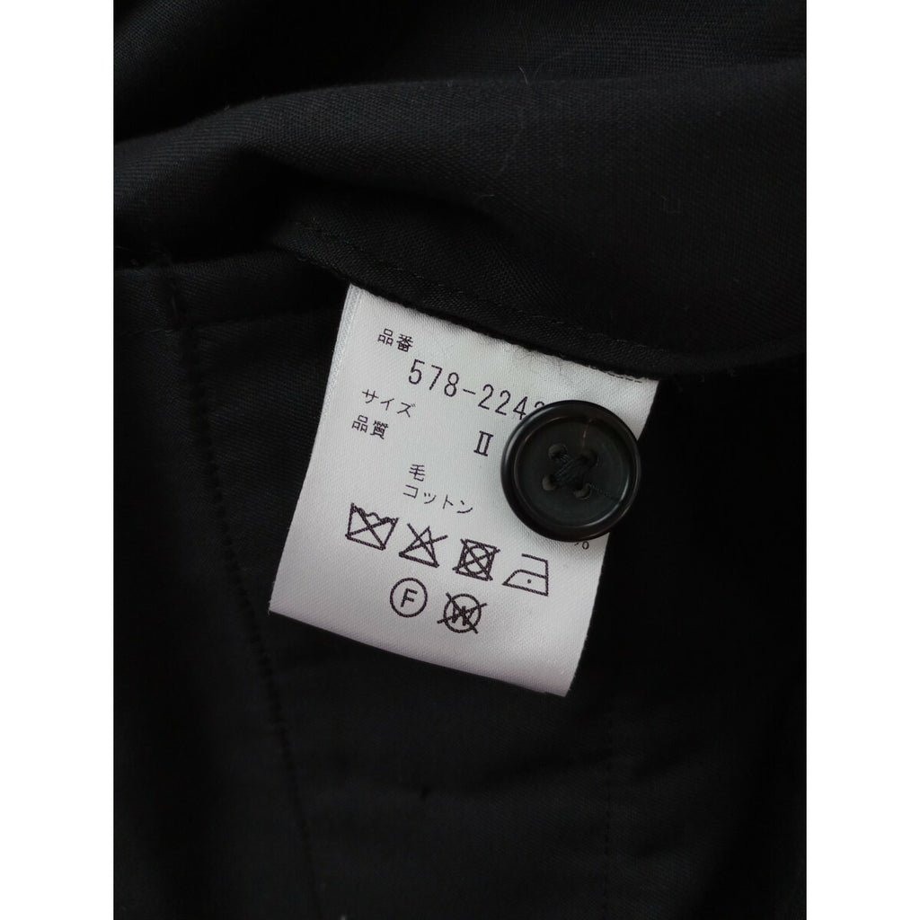 MARGARET HOWELL マーガレットハウエル WOOL COTTON TROUSERS ウール コットン トラウザーズ パンツ 2 黒 ブラック【中古】