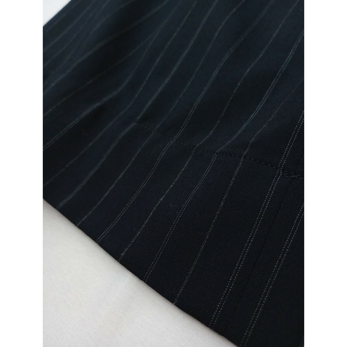 MARGARET HOWELL × FOX BROTHERS マーガレットハウエル フォックスブラザーズ ストライプ ウール 毛 100％ パンツ ダークネイビー 3【中古】