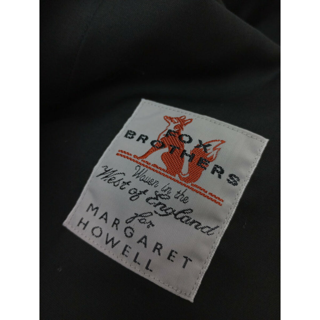 MARGARET HOWELL × FOX BROTHERS マーガレットハウエル フォックスブラザーズ ストライプ ウール 毛 100％ パンツ ダークネイビー 3【中古】