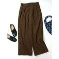MARGARET HOWELL マーガレットハウエル DRY WOOL TWILL TROUSERS ウール 毛 100％ ツイル トラウザーパンツ 3 ブラウン【中古】
