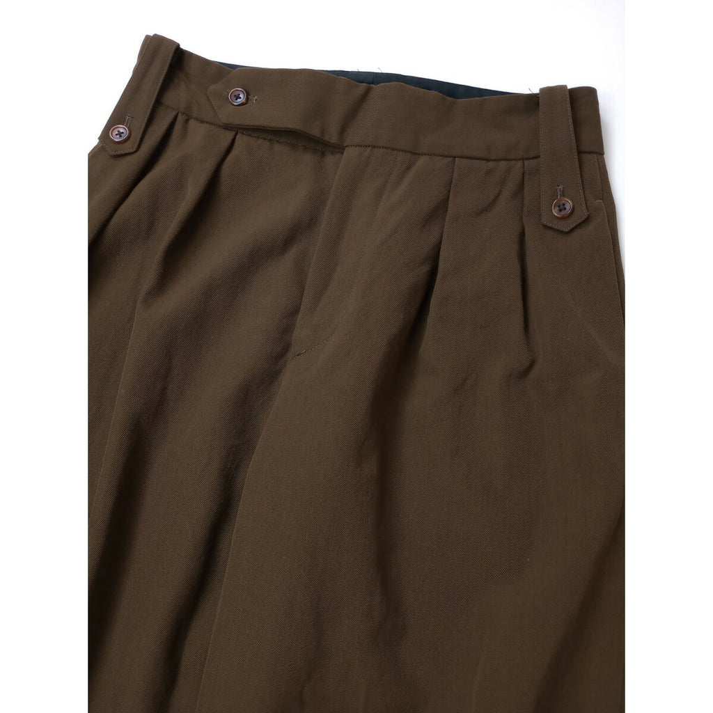 MARGARET HOWELL マーガレットハウエル DRY WOOL TWILL TROUSERS ウール 毛 100％ ツイル トラウザーパンツ 3 ブラウン【中古】