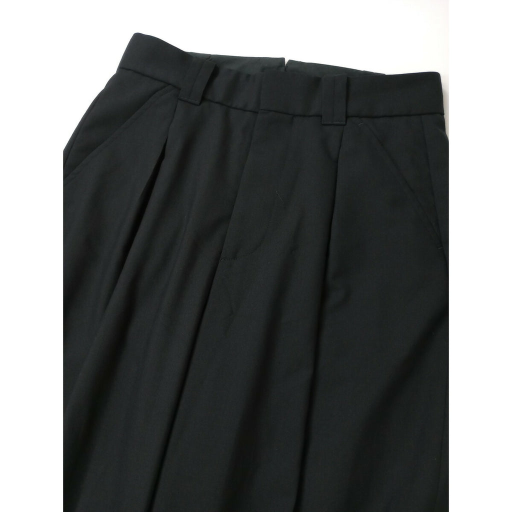 MARGARET HOWELL × FOX BROTHERS マーガレットハウエル SUMMER WOOL サマー ウール 毛 100％ トラウザーパンツ 黒 ブラック 3【中古】