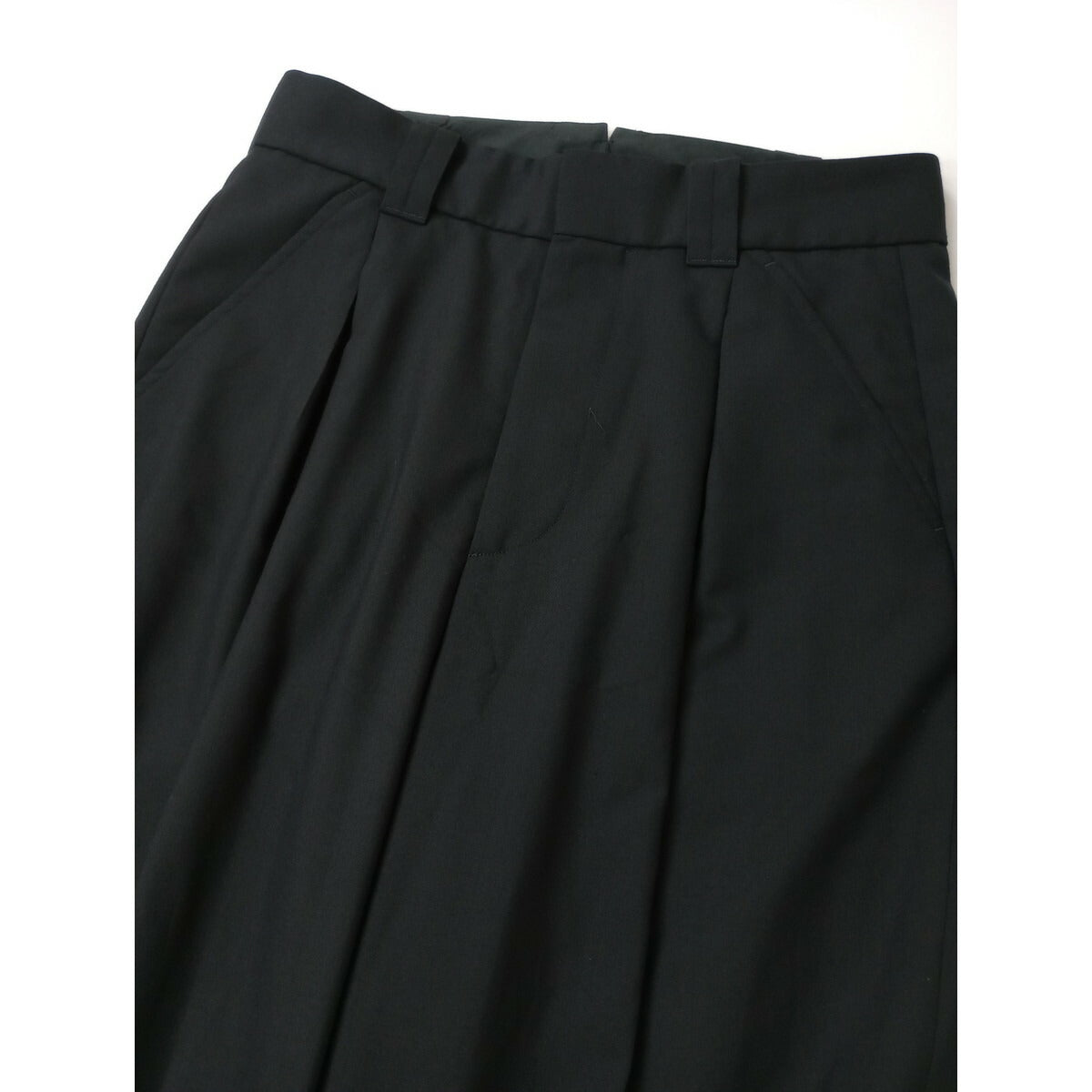 MARGARET HOWELL × FOX BROTHERS マーガレットハウエル SUMMER WOOL サマー ウール 毛 100％ トラウザーパンツ 黒 ブラック 3【中古】