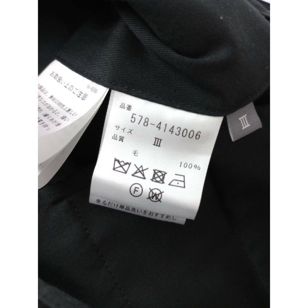MARGARET HOWELL × FOX BROTHERS マーガレットハウエル SUMMER WOOL サマー ウール 毛 100％ トラウザーパンツ 黒 ブラック 3【中古】