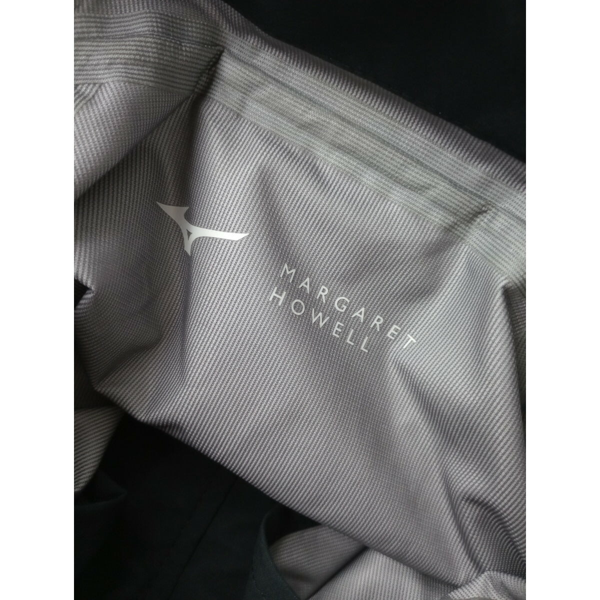 MARGARET HOWELL × MIZUNO マーガレットハウエル ミズノ PERFORMANCE NYLON ジップアップ ナイロン ジャケット ブルゾン 黒 ブラック 1【中古】