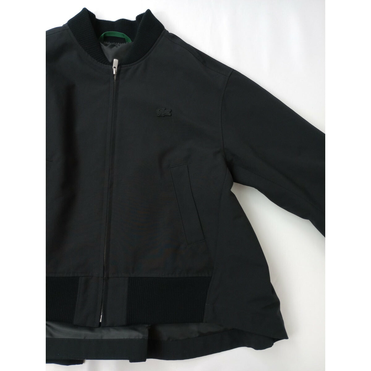 LACOSTE ラコステ Aラインボンバー ジャケット ジップアップ ブルゾン 黒 ブラック 34【中古】