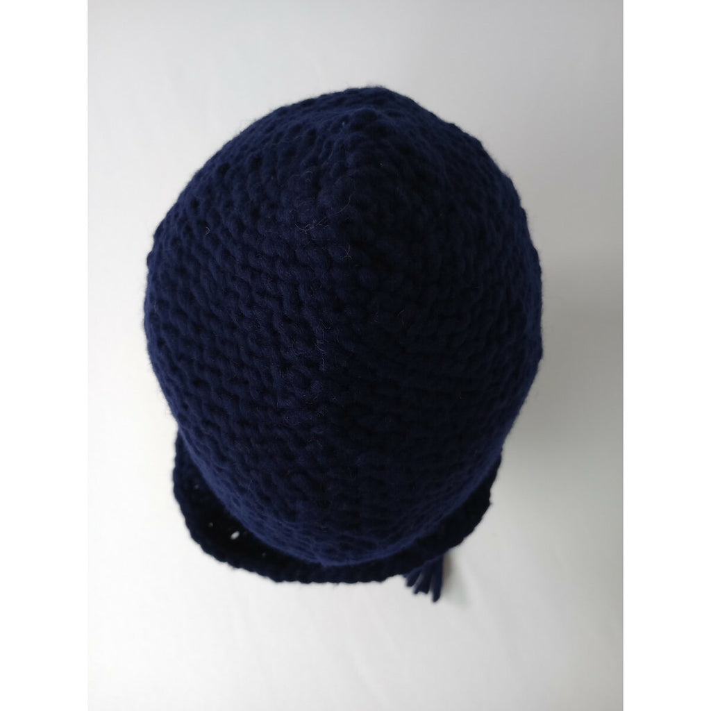 BEAMS BOY ビームスボーイ ニット イヤーキャップ 帽子ネイビー (12M＋7325)【中古】