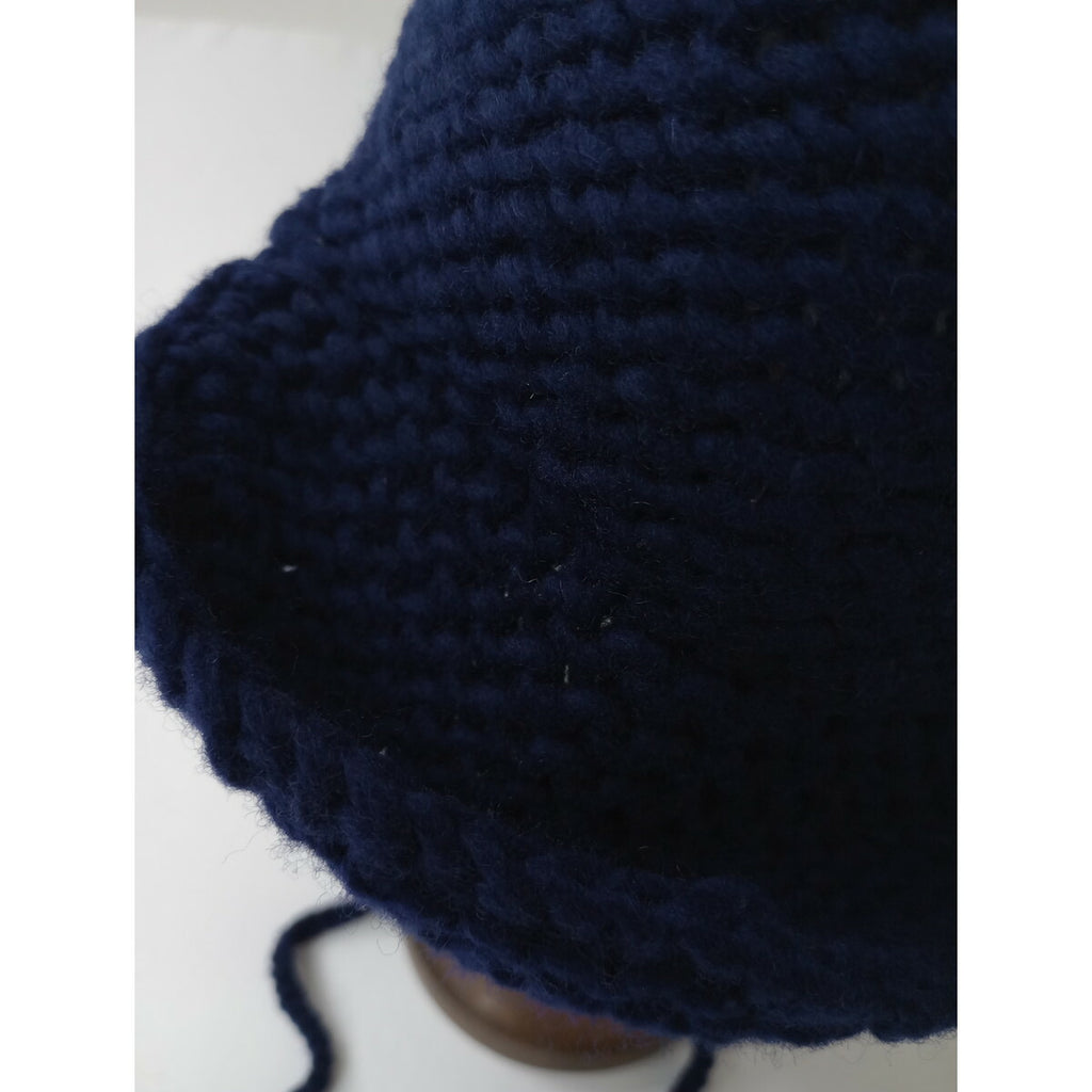 BEAMS BOY ビームスボーイ ニット イヤーキャップ 帽子ネイビー (12M＋7325)【中古】
