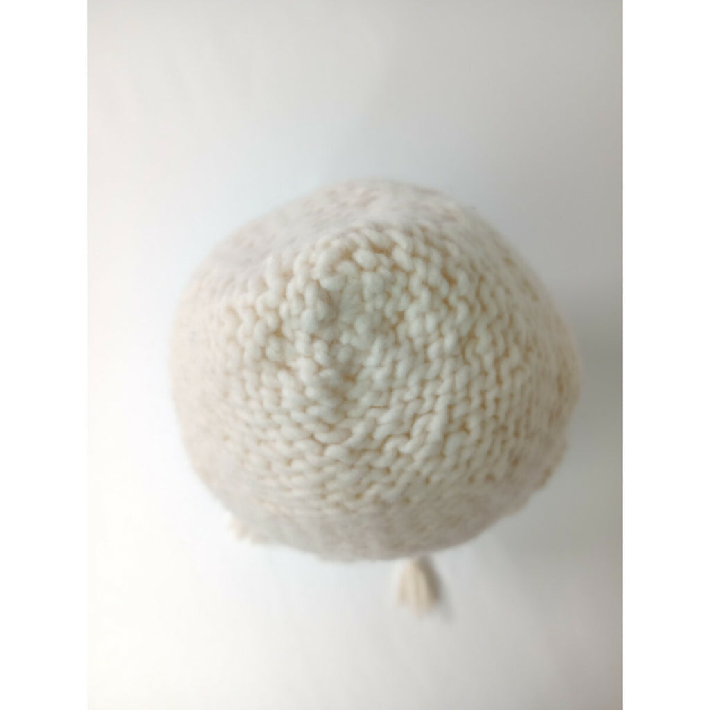 BEAMS BOY ビームスボーイ ニット イヤーキャップ 帽子 白 アイボリー (12M＋0887)【中古】