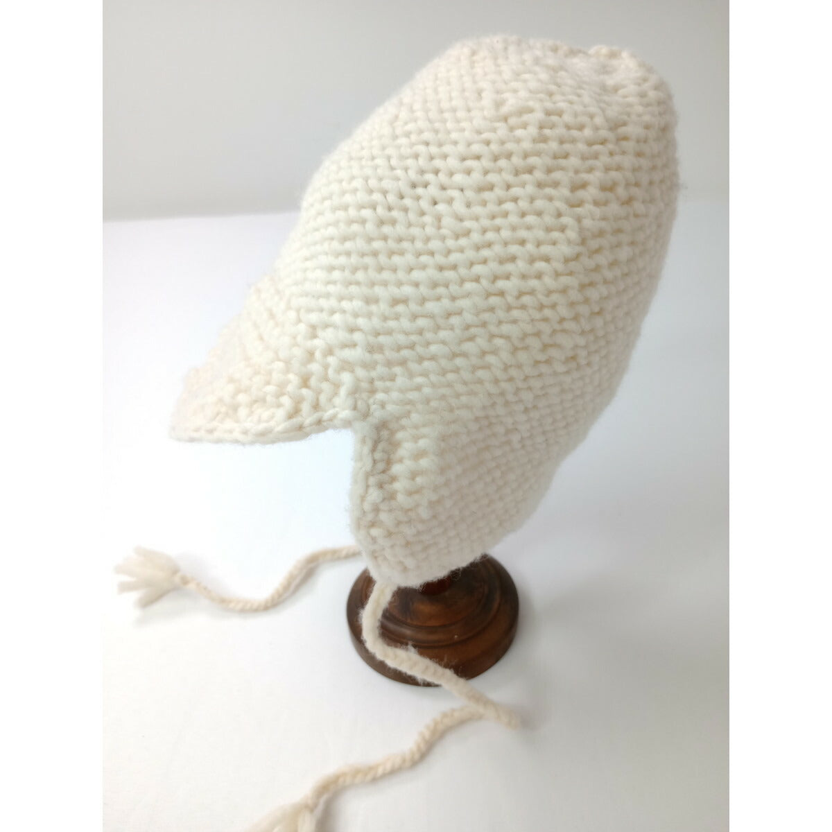 BEAMS BOY ビームスボーイ ニット イヤーキャップ 帽子 白 アイボリー (12M＋0887)【中古】