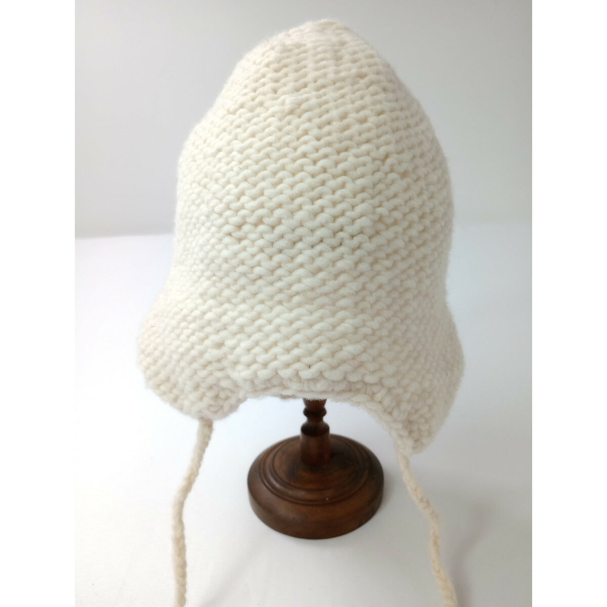 BEAMS BOY ビームスボーイ ニット イヤーキャップ 帽子 白 アイボリー (12M＋0887)【中古】
