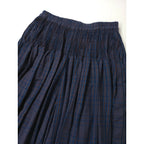 24AW maison de soil メゾンドソイル WOOL COTTON CHECK CULOTTES WITH PINTUCK ピンタック キュロット パンツ 2 ブルーブラウン【中古】