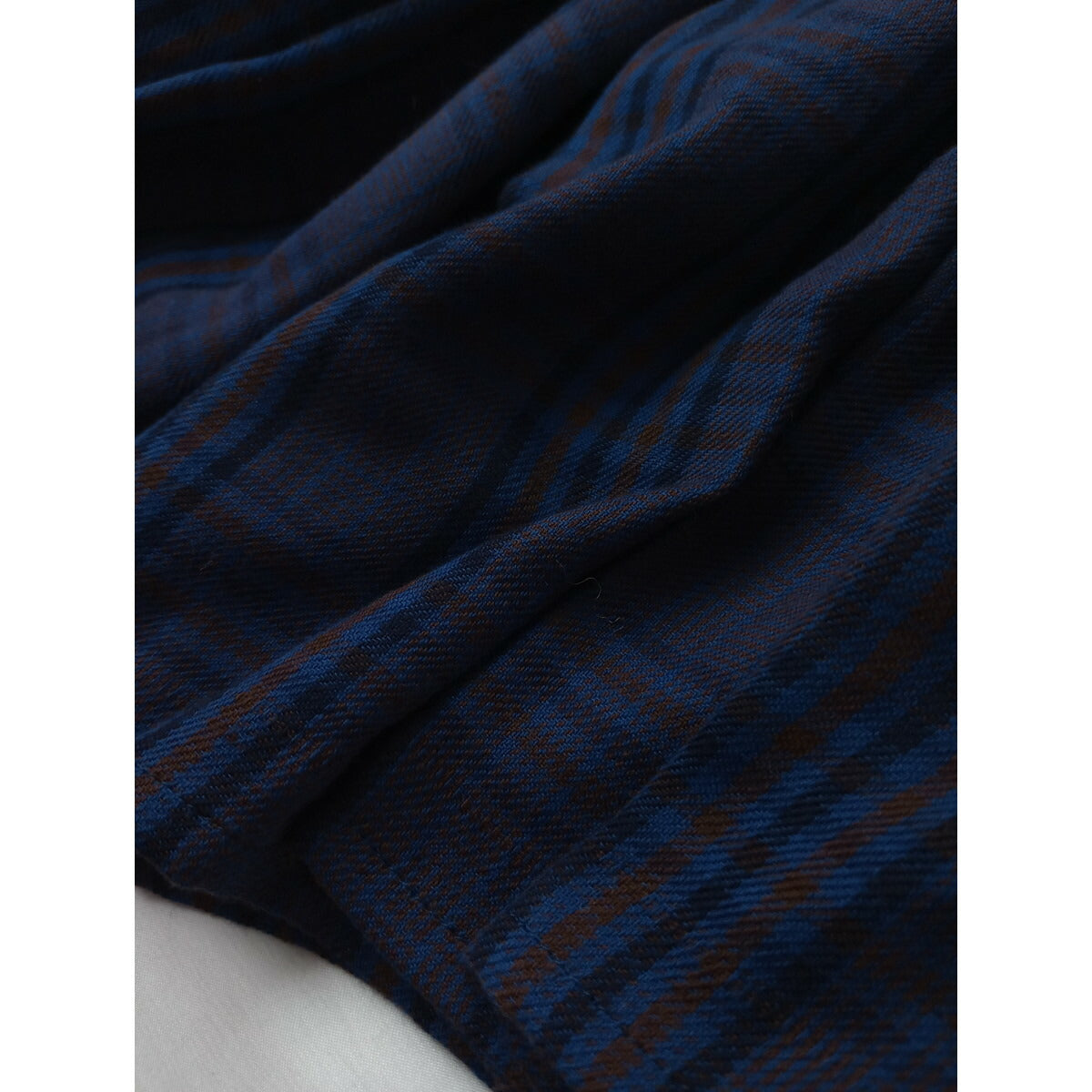 24AW maison de soil メゾンドソイル WOOL COTTON CHECK CULOTTES WITH PINTUCK ピンタック キュロット パンツ 2 ブルーブラウン【中古】