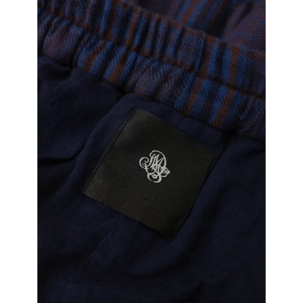 24AW maison de soil メゾンドソイル WOOL COTTON CHECK CULOTTES WITH PINTUCK ピンタック キュロット パンツ 2 ブルーブラウン【中古】