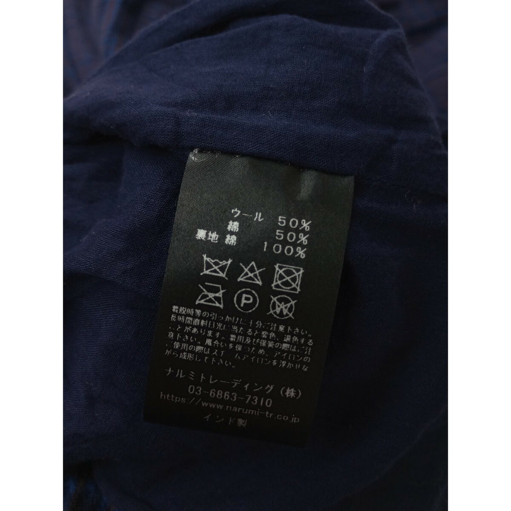 24AW maison de soil メゾンドソイル WOOL COTTON CHECK CULOTTES WITH PINTUCK ピンタック キュロット パンツ 2 ブルーブラウン【中古】