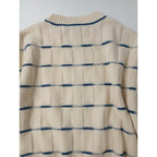24AW sneeuw スニュウ タイム ライン ニット プルオーバー トップス セーター 長袖 アイボリー 1 (12M＋0142)【中古】
