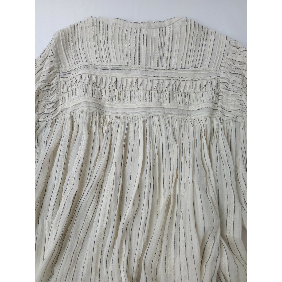 新品 ISABEL MARANT ETOILE イザベルマラン エトワール インド製 ストライプ シャツ ブラウス トップス 生成り 黒 ブラック 38【中古】