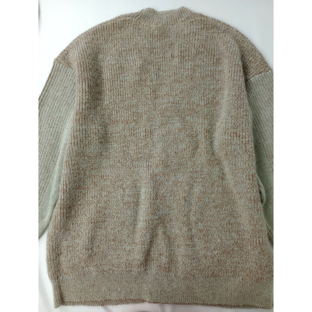 新品 sneeuw スニュウ メランジ ニット カーディガン カーキ ブラウン 1 ウール モヘア カシミヤ (12M＋0057)