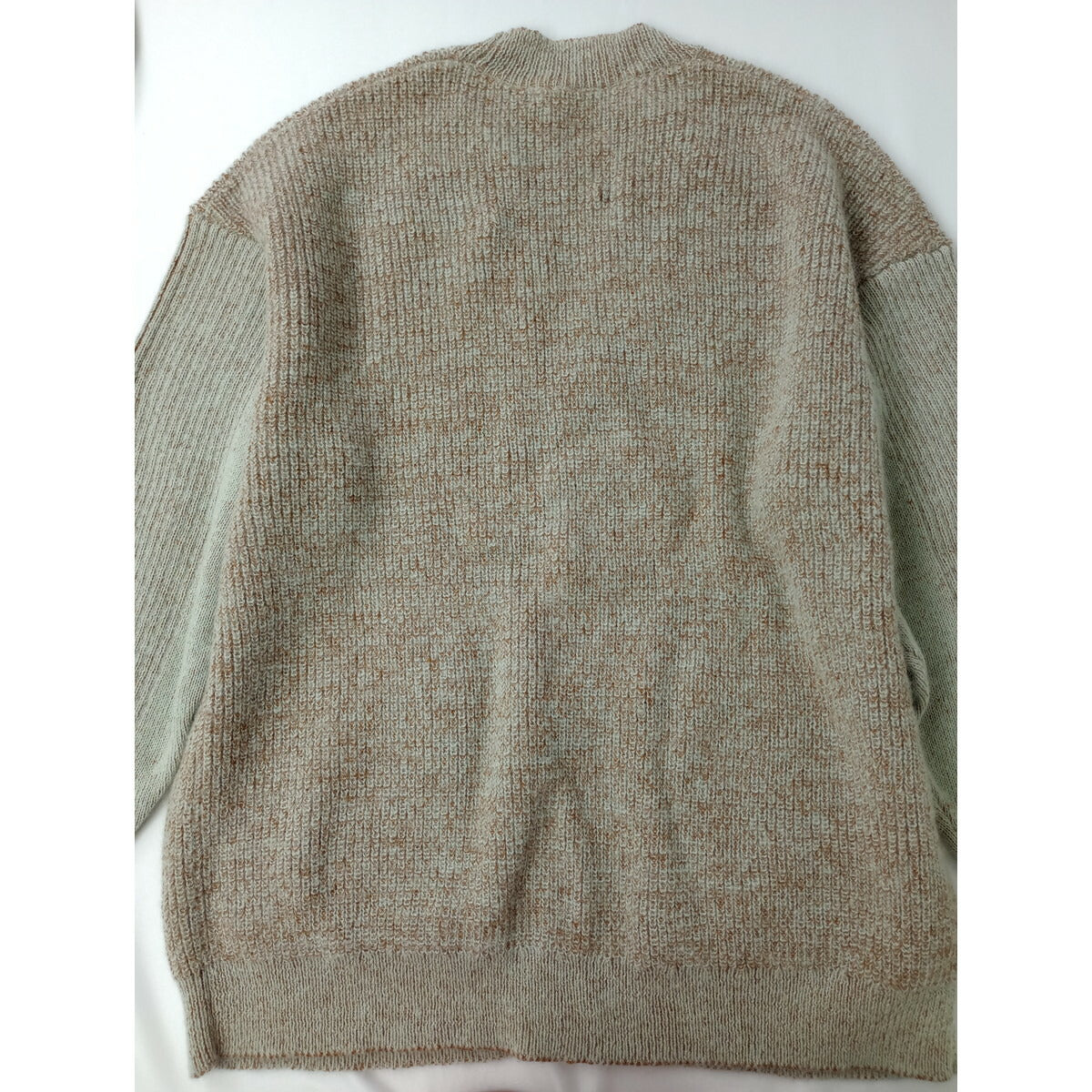新品 sneeuw スニュウ メランジ ニット カーディガン カーキ ブラウン 1 ウール モヘア カシミヤ (12M＋0057)
