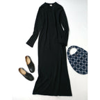 BIYOMA ビヨーマ COTTON SILK KNIT DRESS コットン シルク ニット ドレス ロング ワンピース 黒 ブラック 0【中古】