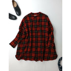 R&D.M.Co- OLDMANS TAILOR オールドマンズテーラー WOOL TARTAN CHECK ROOMY SHIRT タータン チェック柄 シャツ トップス 赤 (13M＋0058) 【中古】