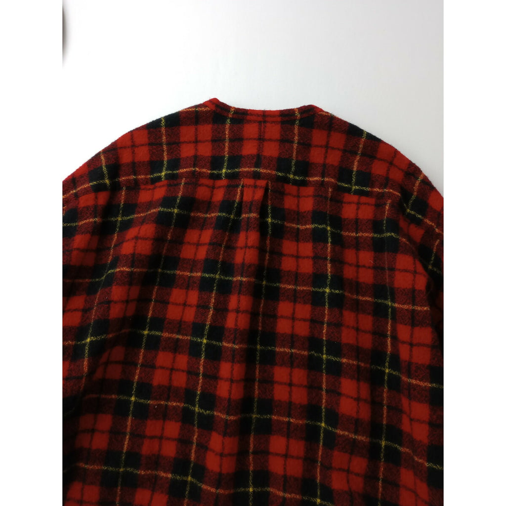 R&D.M.Co- OLDMANS TAILOR オールドマンズテーラー WOOL TARTAN CHECK ROOMY SHIRT タータン チェック柄 シャツ トップス 赤 (13M＋0058) 【中古】