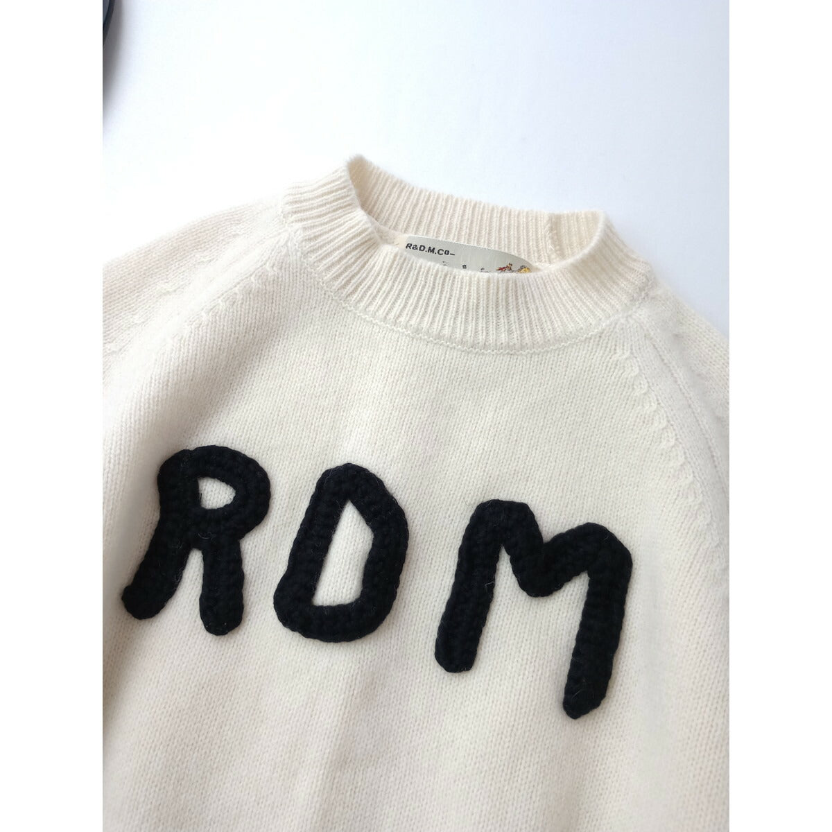 R&D.M.Co- OLDMANS TAILOR オールドマンズテーラー LETTERED R D M レタード セーター 長袖 ニット トップス アイボリー M(13M＋0143)【中古】