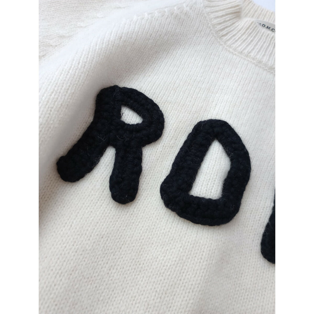 R&D.M.Co- OLDMANS TAILOR オールドマンズテーラー LETTERED R D M レタード セーター 長袖 ニット トップス アイボリー M(13M＋0143)【中古】