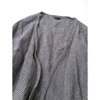 R&D.M.Co- OLDMANS TAILOR オールドマンズテーラー ローブ コート チェック 柄 ロング カーディガン 羽織 リネン 麻 100％ 白黒【中古】
