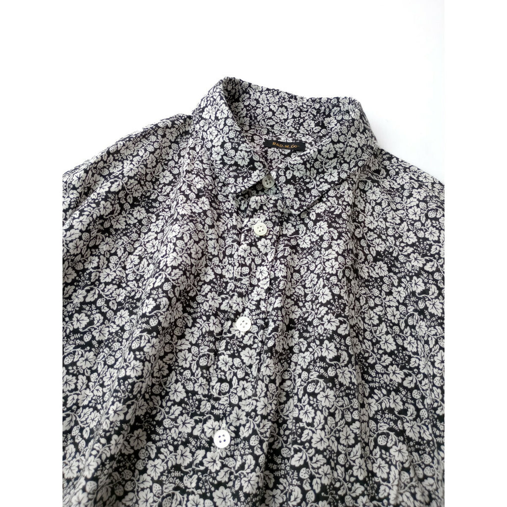 R&D.M.Co- OLDMANS TAILOR オールドマンズテーラー ワイルドベリー シャツ ワンピース ロング コットン 綿 100％ 白黒【中古】