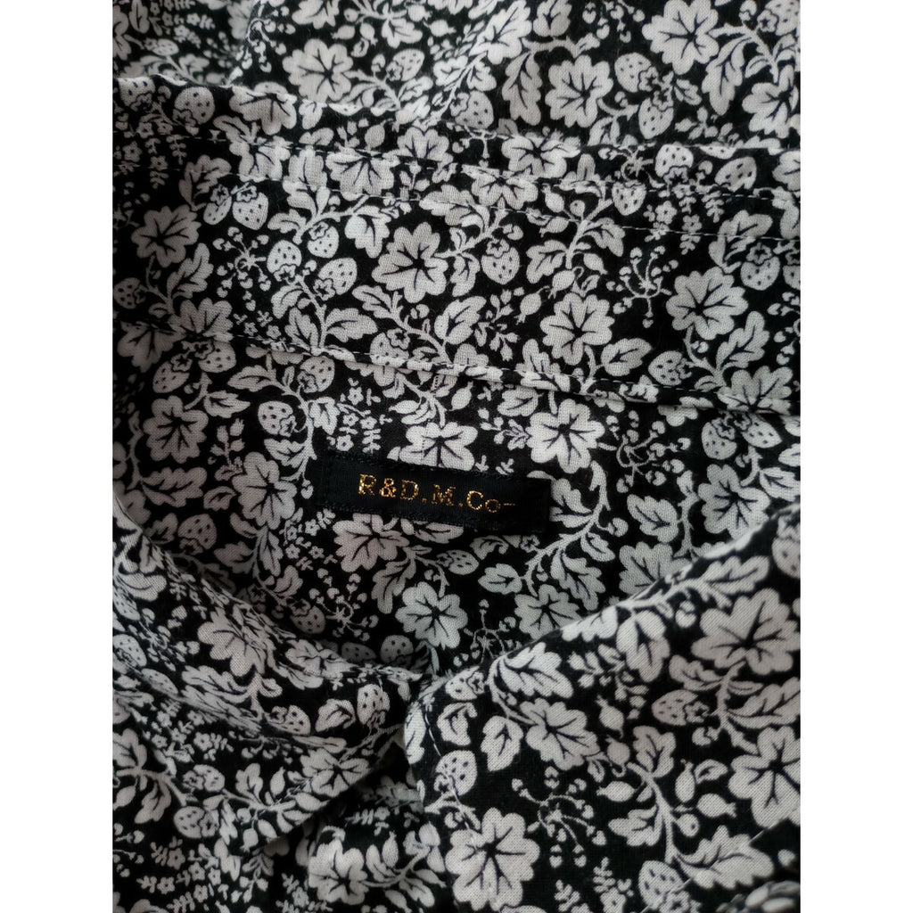 R&D.M.Co- OLDMANS TAILOR オールドマンズテーラー ワイルドベリー シャツ ワンピース ロング コットン 綿 100％ 白黒【中古】