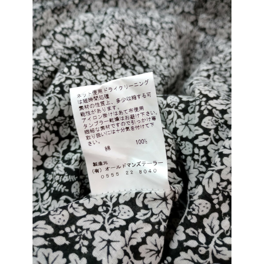 R&D.M.Co- OLDMANS TAILOR オールドマンズテーラー ワイルドベリー シャツ ワンピース ロング コットン 綿 100％ 白黒【中古】