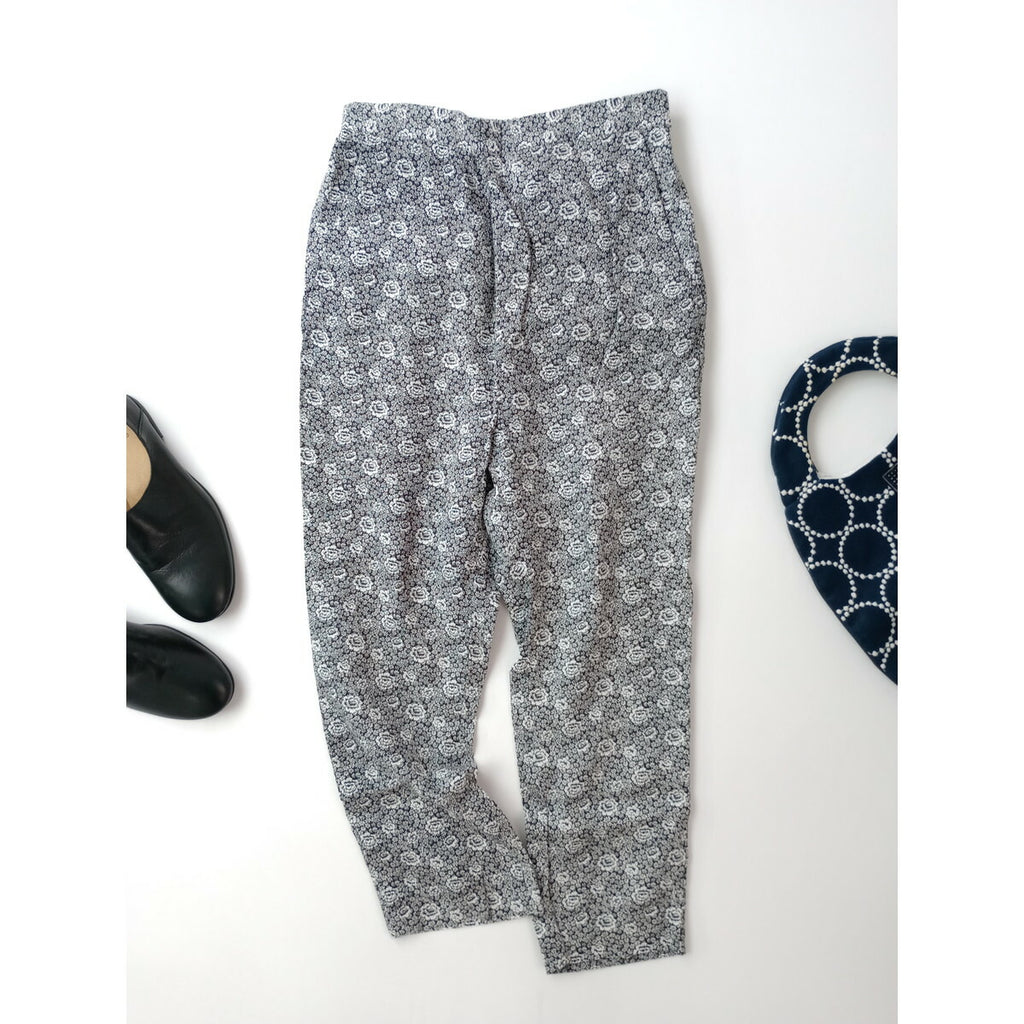 R&D.M.Co- OLDMANS TAILOR オールドマンズテーラー PRINCESS FLOWER 花柄 イージーパンツ 白黒【中古】