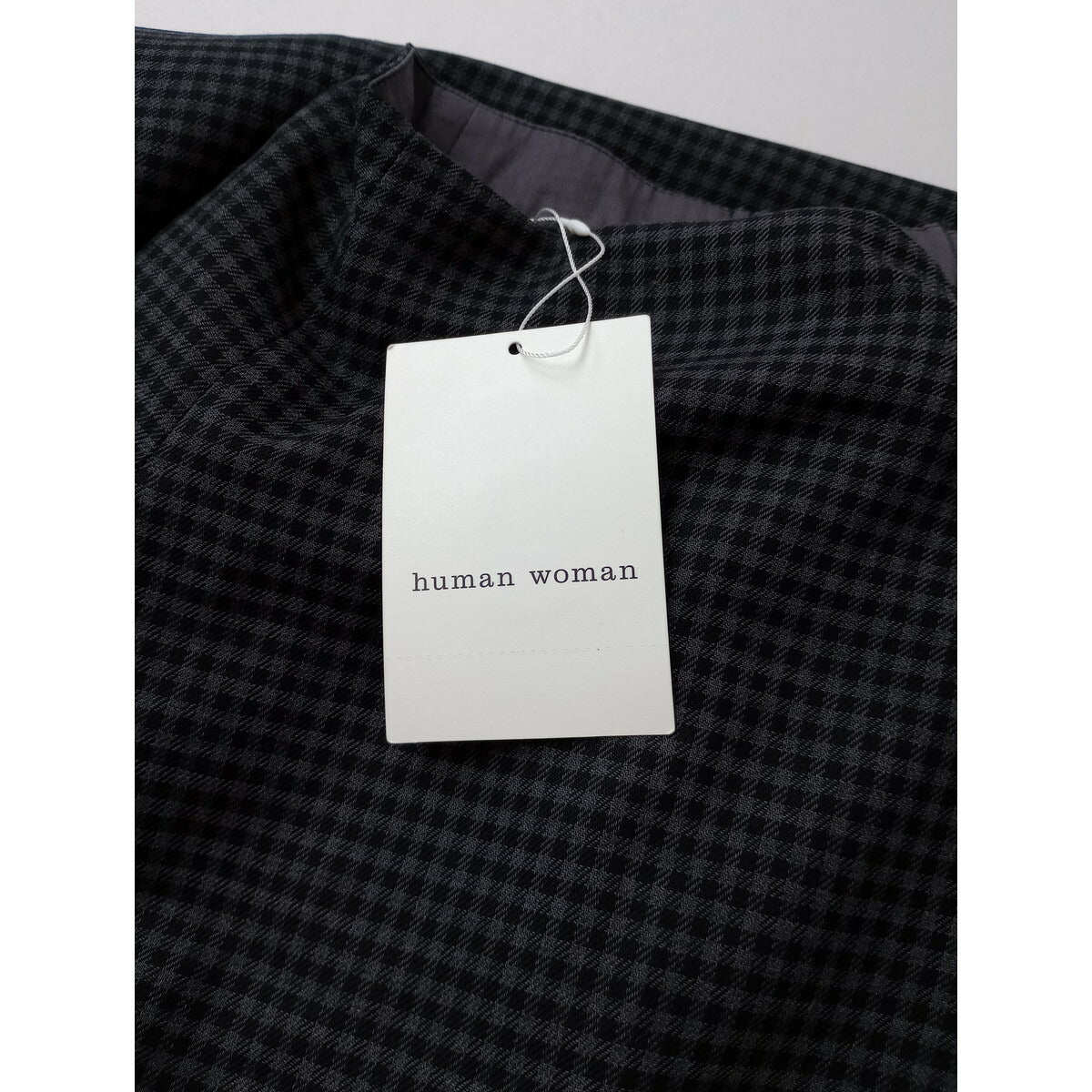 新品 25AW human woman ヒューマンウーマン 先染めチェックキルト風 スカート グレー 黒 ブラック M