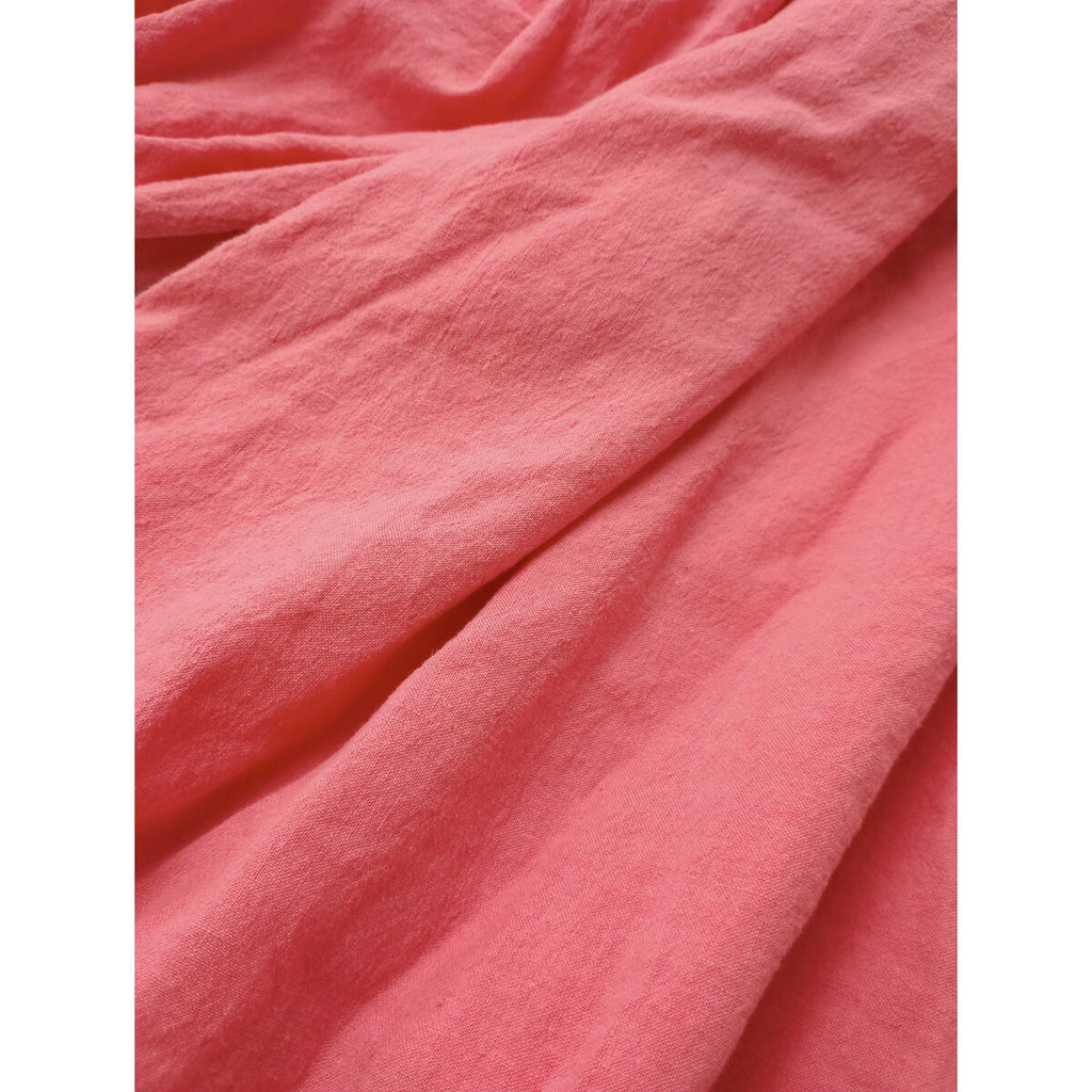 24SS nest Robe UpcycleLino ネストローブ 2WAY コットン リネン ロング ワンピース 近江晒しメニー ギャザー ドレス ピンク【中古】