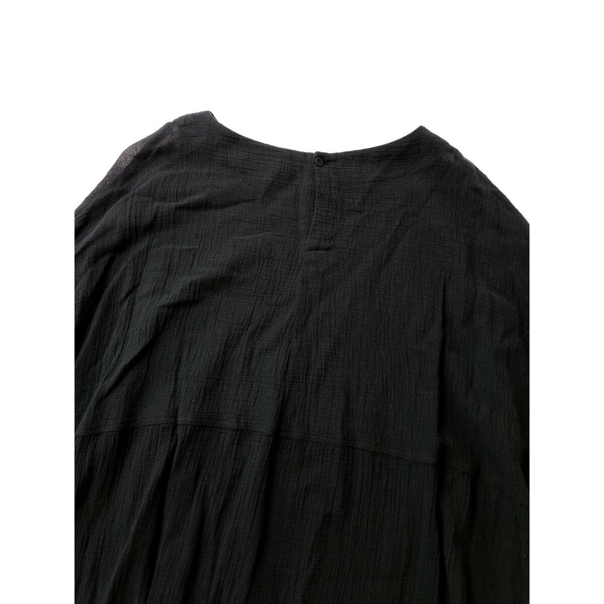 25SS kagure かぐれ アーバンリサーチ コットン 綿 100％ ガーゼ ロング 深スリット チュニック シアー 黒 ブラック【中古】