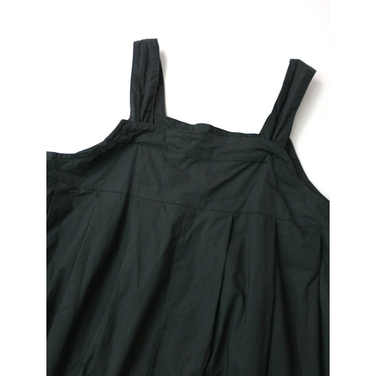 24SS universal tissu ユニヴァーサルティシュ コットン ナチュラル タイプライター タック サロペット パンツ 黒 ブラック【中古】
