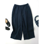 25SS mina perhonen ミナペルホネン コットン 綿 100％ harbor クロップド パンツ 黒 ブラック L【中古】